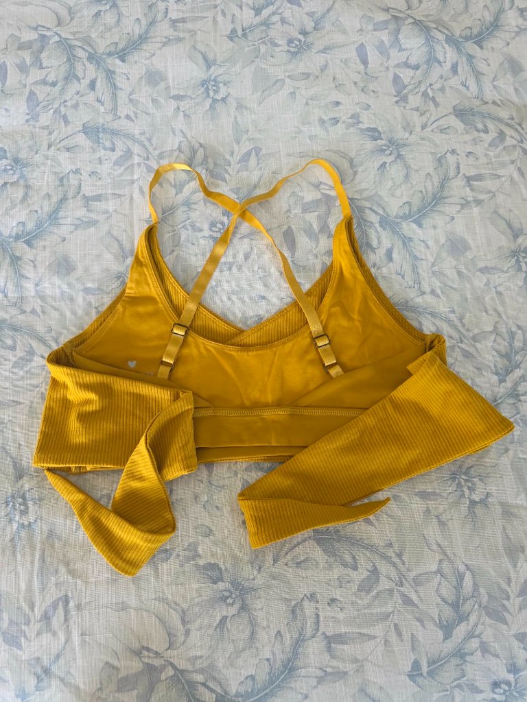 Love Fitness Cozy Ribbed High Impact Sports Bra In Honey Yellow — image 8 of 8
